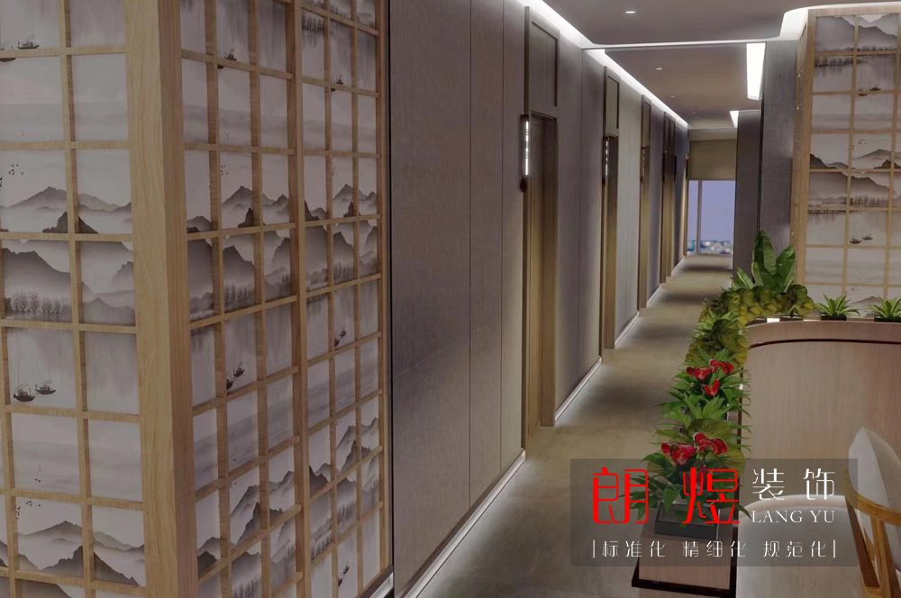 成都云上茶楼会所装修效果图-走廊